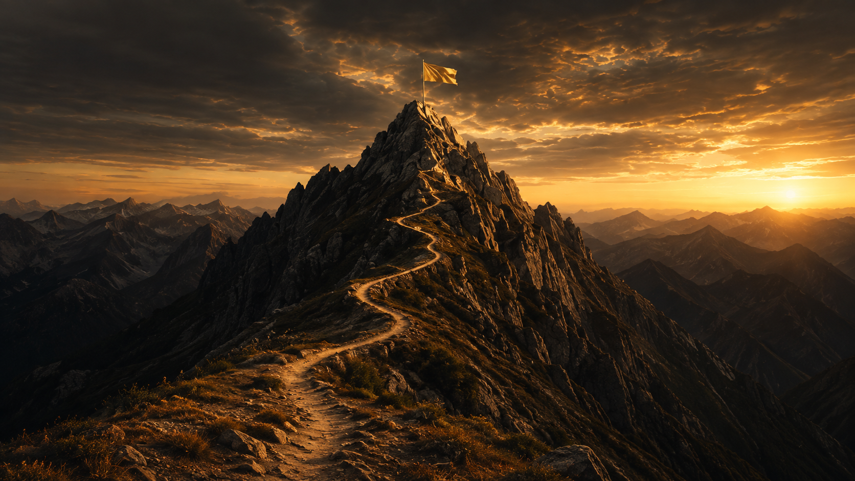 Mountain ridges at sunrise